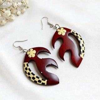Hot Sale Painting Wood Earrings Best Quality